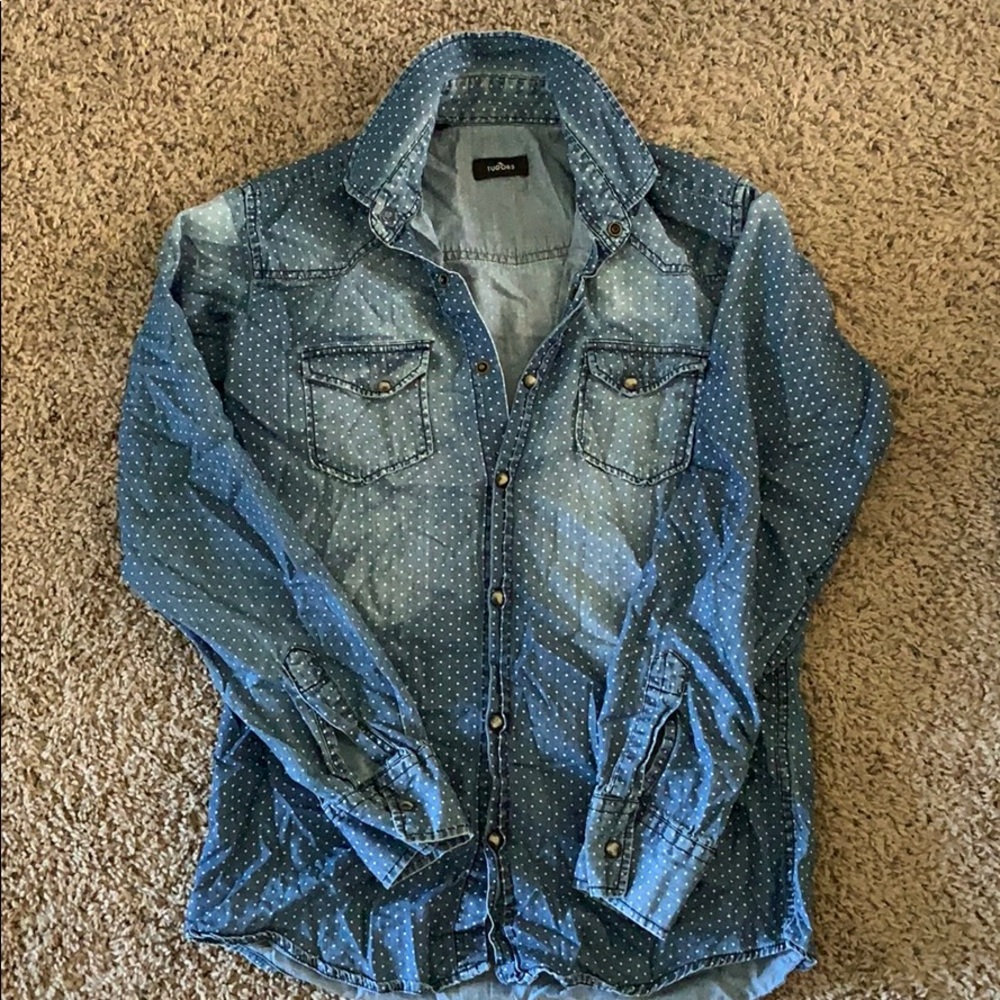 Denim style button down shirt